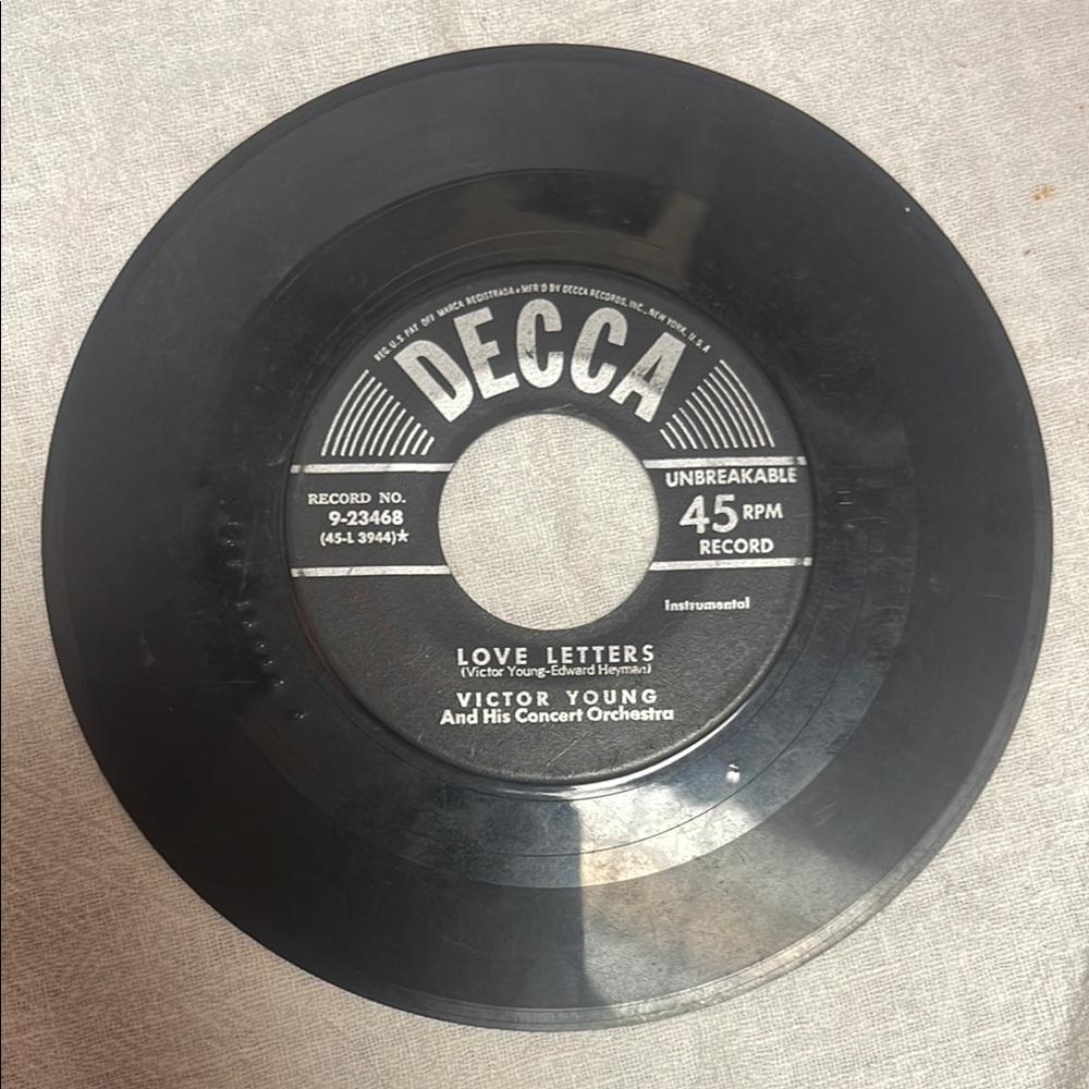 Victor Young Decca 45 RPM Vinyl Record